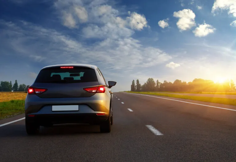 car driving on road