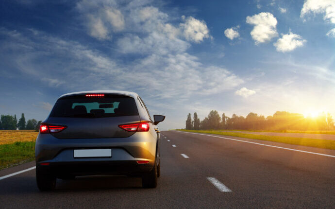 car driving on road