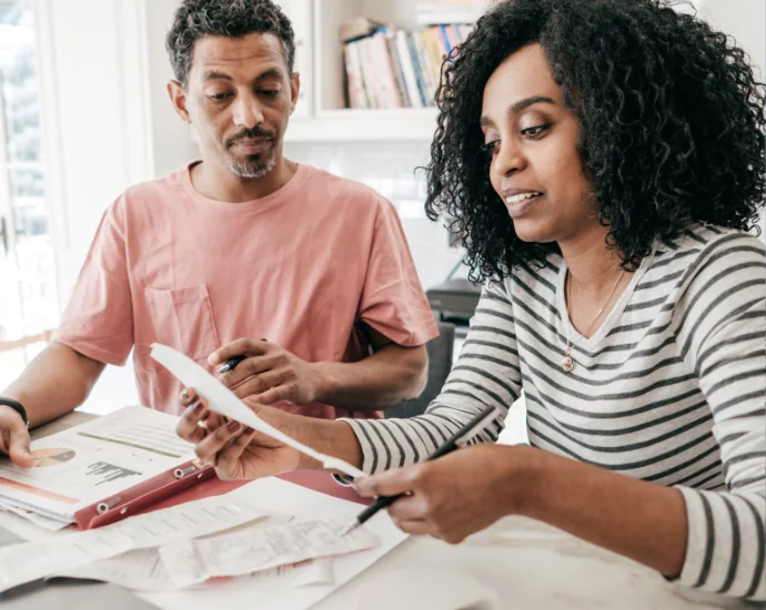 couple reviewing finances