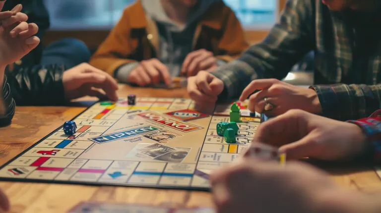 group-friends-are-playing-board-game-together-they-are-all-having-lot-fun-enjoying-each-others-company-game-is-monopoly